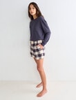 Mineral Sleep Check Flannel Short, Granite product photo View 03 S