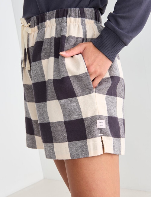 Mineral Sleep Check Flannel Short, Granite product photo View 04 L