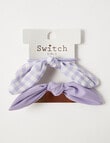 Switch Knot Bow Hair Tie, 2-Pack, Purple product photo View 02 S