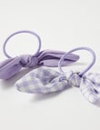 Switch Knot Bow Hair Tie, 2-Pack, Purple product photo View 03 S