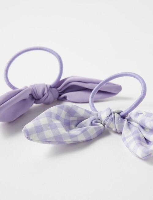 Switch Knot Bow Hair Tie, 2-Pack, Purple product photo View 03 L