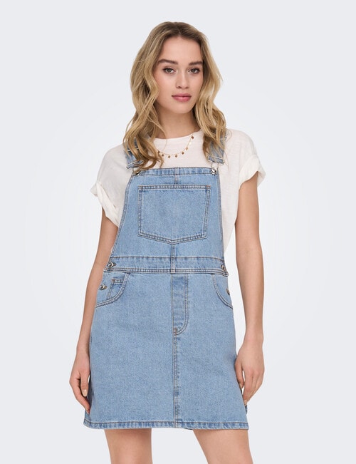 ONLY Linn Spencer Denim Cargo Dress, Medium Blue product photo