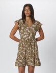 ONLY Sabrina Floral Cap Sleeve V-Neck Dress, Palm product photo