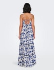 ONLY Daisy Holly Strap Sleeveless Maxi Dress, Bright White & Blue product photo View 02 S