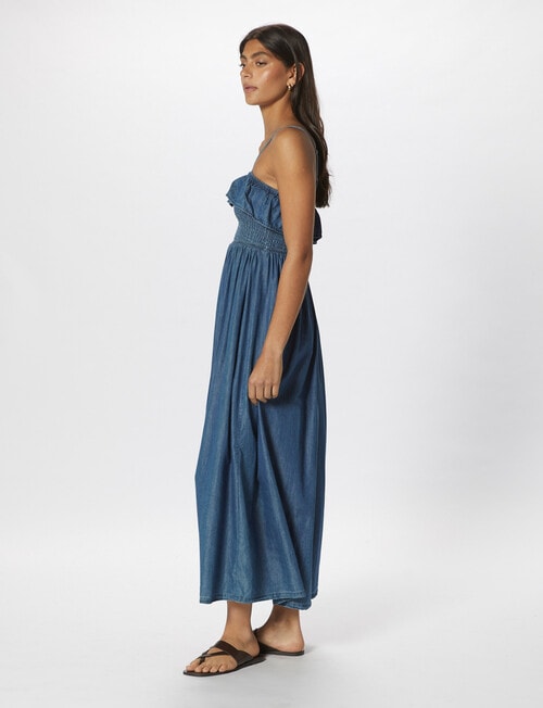 ONLY Trista Bea Sleeveless Long Denim Dress, Medium Blue product photo View 03 L