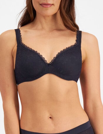 Berlei Barely There Lace Tshirt Bra, Navy, A-E product photo