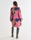 Whistle Dahlia Long-Sleeve V-Neck Shift Dress, Magenta product photo View 02 S