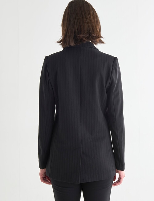 Oliver Black Double Breasted Blazer Black Self Stripe product photo View 02 L