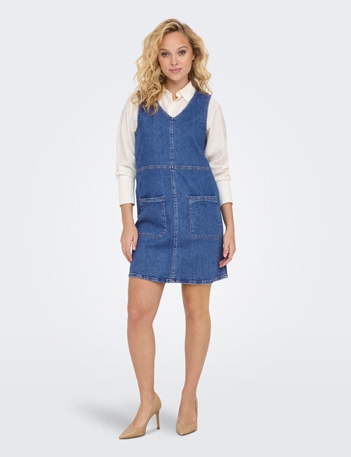 ONLY Beya Sleeveless Denim Dress, Medium Blue product photo View 03 L