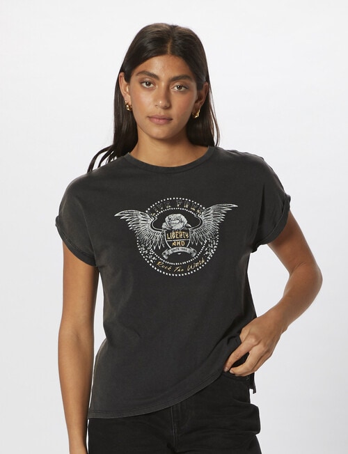 ONLY Lucy Wings Short Sleeve Top, Black product photo