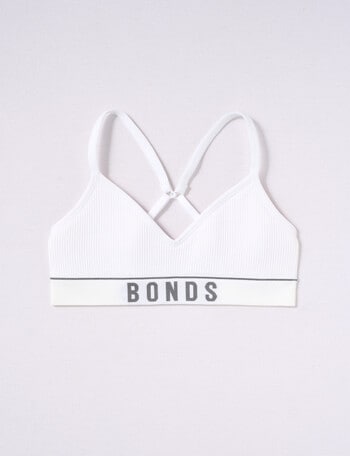 Bonds Retro Rib Contour Crop, White product photo