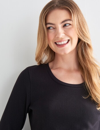 Bodycode Rib Long Sleeve Tee, Black product photo