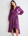 Harlow Long Sleeve Hi Low Mock Wrap Dress, Orchid product photo View 05 S