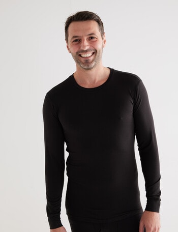 Superfit Superfine Long Sleeve Thermal Top, Black product photo