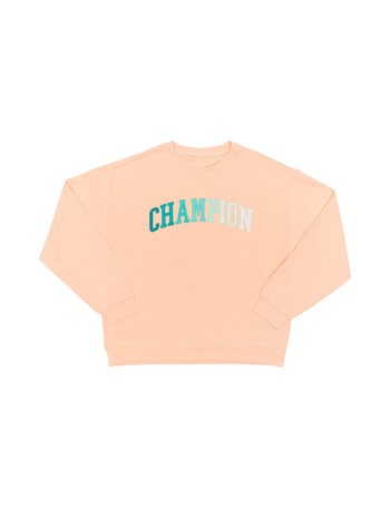 Champion American Over Sized Crew Sweatshirt, Coral product photo