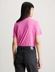 Calvin Klein Embroidered Badge Regular Tee, Pink Amour product photo View 02 S