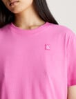 Calvin Klein Embroidered Badge Regular Tee, Pink Amour product photo View 03 S