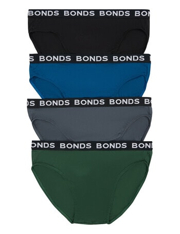 Bonds Hipster Brief, 4-Pack, Black, Blue, Grey & Green product photo