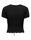 ONLY Nola Short Sleeve Ruching Knit Top, Black product photo View 02 S