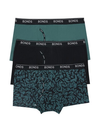 NZSALE  Bonds 6 X Bonds Mens Guyfront Trunks Underwear Black / Grey Stripe