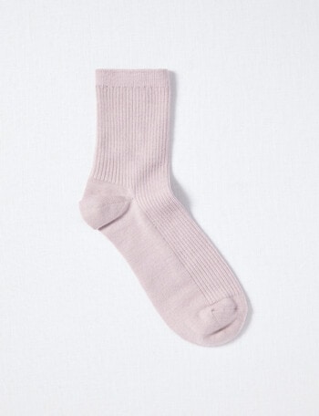 Lyric Wool Blend Rib Q Crew Sock, 1-Pack, Cosmetic Pink, 4-11 product photo