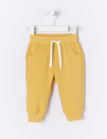 Teeny Weeny Bear Fleece Track Pants, Ochre product photo