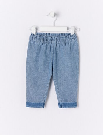 Teeny Weeny Denim Paper Bag Waist Jeans, Indigo product photo