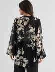 Whistle Opulent Floral Blouse, Black Ivory product photo View 02 S