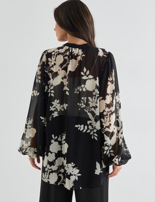 Whistle Opulent Floral Blouse, Black Ivory product photo View 02 L