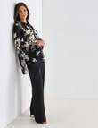 Whistle Opulent Floral Blouse, Black Ivory product photo View 03 S