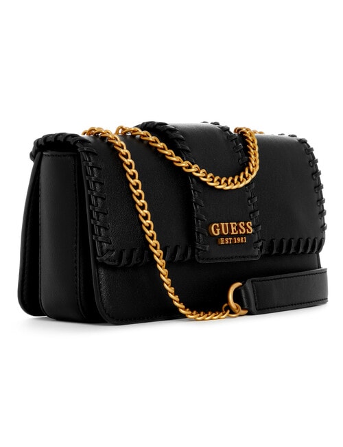 Guess Libera Tri Compartment Convertible Crossbody Flap Bag, Black product photo View 03 L