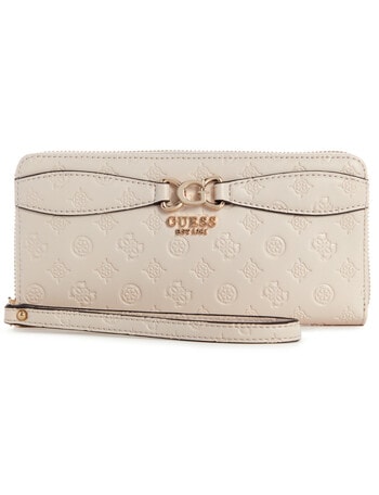 Guess Arlena Logo Slg Large Zip Around Wallet, Taupe product photo