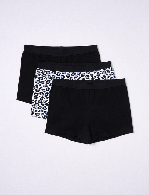 Blue Ink Leopard Shortie, 3-Pack, Black, 4-16 product photo