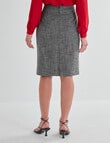 Oliver Black Tailored Pencil Skirt, Charcoal Check product photo View 02 S