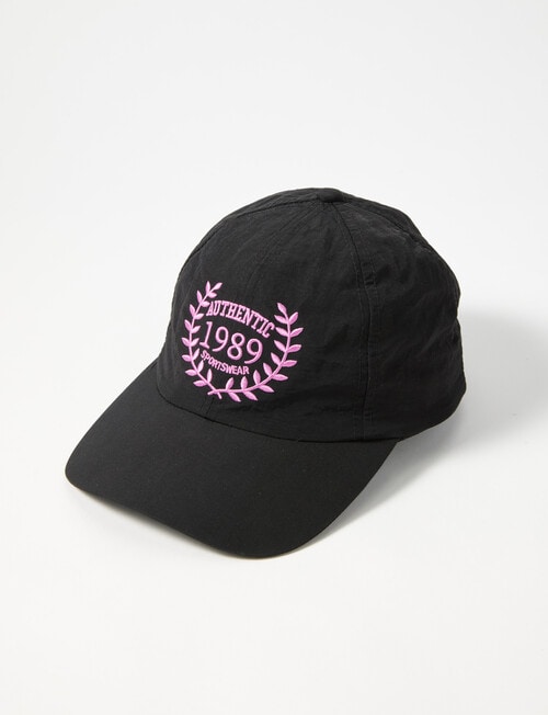 Zest Embroidered Varsity Cap, Black product photo View 02 L