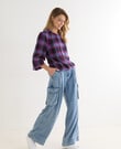 Zest Lyocell Wide Leg Cargo Pant, Chambray product photo View 03 S