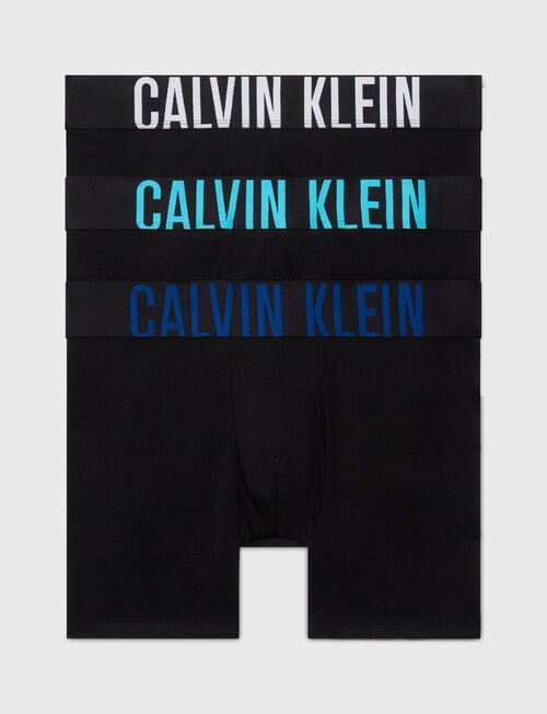 Calvin Klein Intense Power Boxer Brief, 3-Pack, Black & Blue Atoll Logo product photo