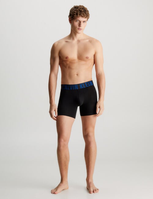 Calvin Klein Intense Power Boxer Brief, 3-Pack, Black & Blue Atoll Logo product photo View 02 L