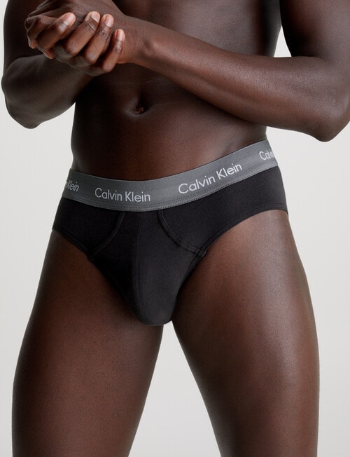 Calvin Klein Engineered Cotton Stretch Hip Brief, 3-Pack, Black product photo View 06 L