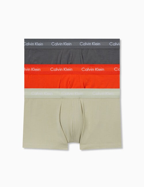 Calvin Klein Engineered Cotton Stretch Trunk, 3-Pack, Cherry Kiss, Eiffel Tower & Moss Gray product photo