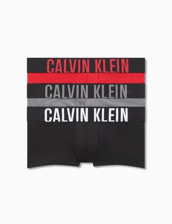 Calvin Klein Intense Power Low Rise Trunk, 3-Pack, Black, Grey Sky & Pompeian Red product photo