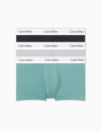 Calvin Klein Modern Cotton Low Rise Trunk, 3-Pack, Sagebrush Green, Black & Griffin product photo