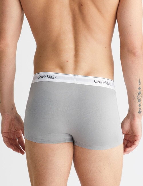 Calvin Klein Modern Cotton Low Rise Trunk, 3-Pack, Sagebrush Green, Black & Griffin product photo View 03 L