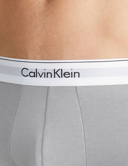 Calvin Klein Modern Cotton Low Rise Trunk, 3-Pack, Sagebrush Green, Black & Griffin product photo View 04 L