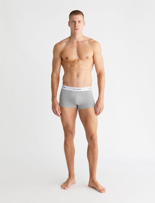 Calvin Klein Modern Cotton Low Rise Trunk, 3-Pack, Sagebrush Green, Black & Griffin product photo View 05 L