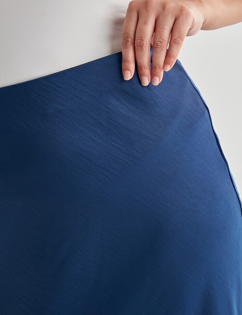 Studio Curve Satin Bias Skirt, Navy product photo View 04 L