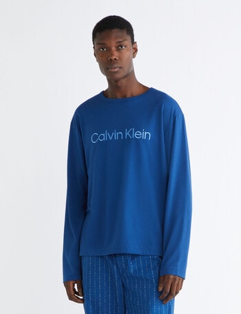 Calvin Klein Pure Long Sleeve Sleep Top, Navy Peony product photo