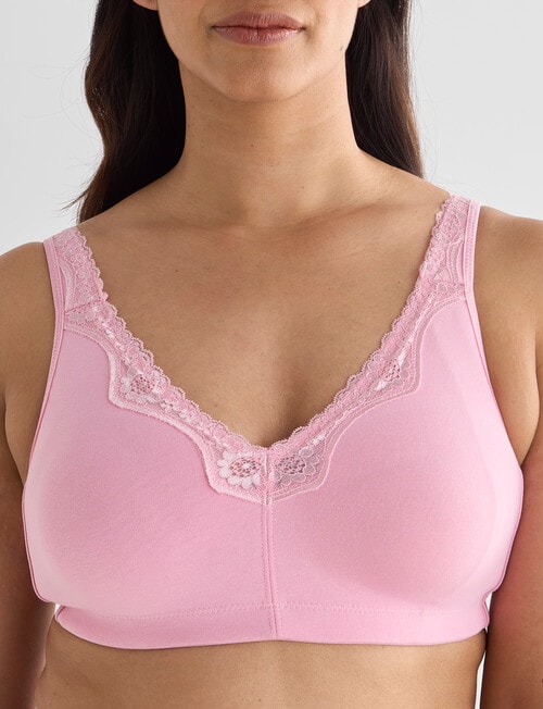 Lyric Soft Cup Cotton Wirefree Bra, Tea Rose, C - DD product photo