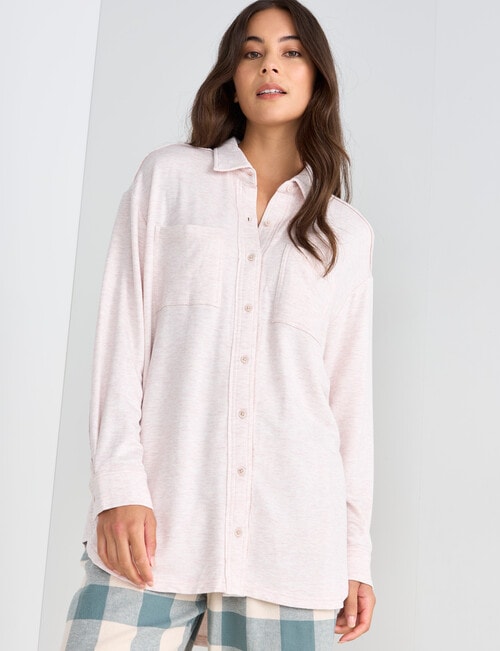 Mineral Sleep Soft Lounge Overshirt, Oatmeal product photo