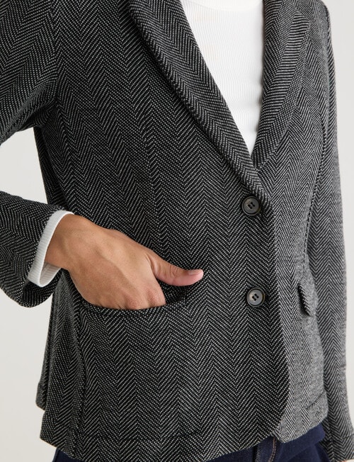 Jigsaw Herringbone Tidal Blazer, Grey product photo View 04 L